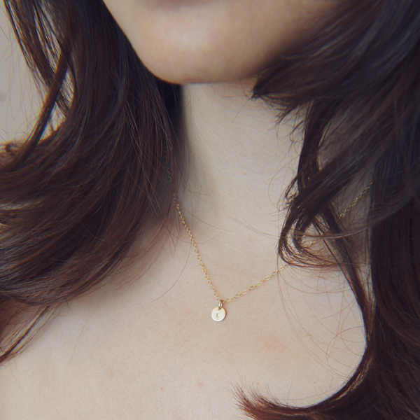 Mia Initial Disc Necklace