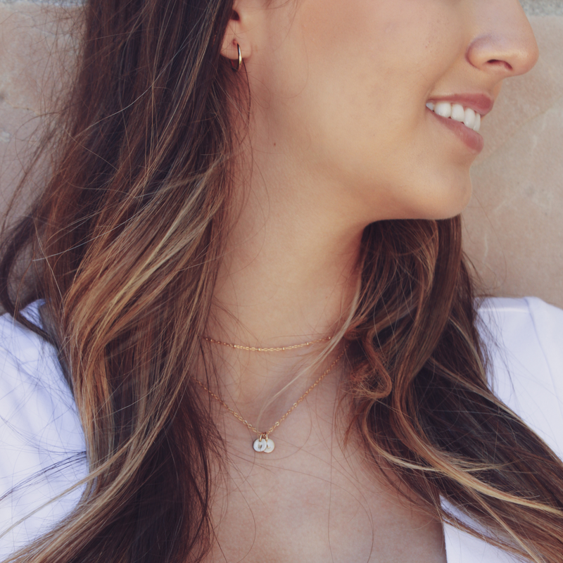 Mia Initial Disc Necklace