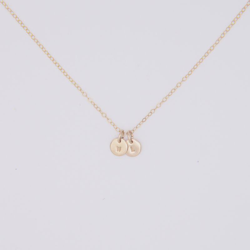 Mia Initial Disc Necklace